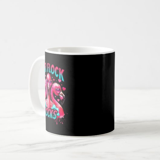 Unsere Flock Rocks Flamingo Matching Familienurlau Kaffeetasse (Vorderseite Links)