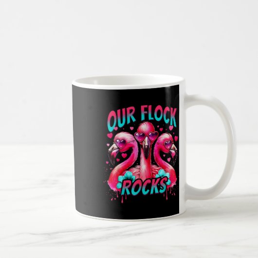 Unsere Flock Rocks Flamingo Matching Familienurlau Kaffeetasse (Rechts)