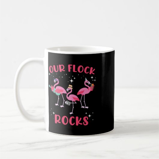 Unsere Flock Rocks Flamingo Matching Familienurlau Kaffeetasse (Links)