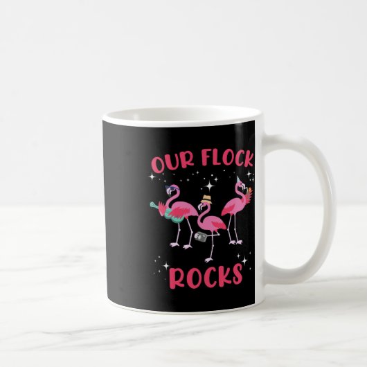 Unsere Flock Rocks Flamingo Matching Familienurlau Kaffeetasse (Rechts)