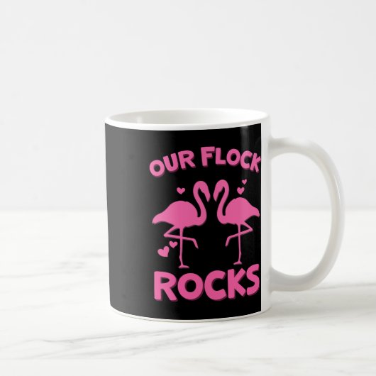 Unsere Flock Rocks Flamingo Matching Familienurlau Kaffeetasse (Rechts)