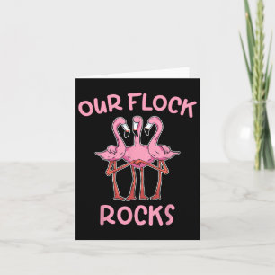 Unsere Flock Rocks Flamingo Matching Familienurlau Karte