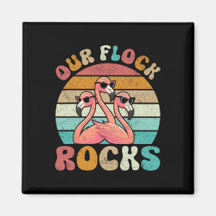 Unsere Flock Rocks Flamingo Matching Familienurlau Magnet