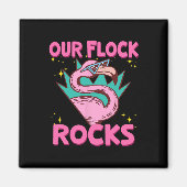 Unsere Flock Rocks Flamingo Matching Familienurlau Magnet (Vorne)