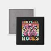 Unsere Flock Rocks Flamingo Matching Familienurlau Magnet (Vorderseite/Rückseite)