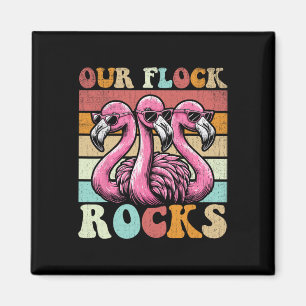 Unsere Flock Rocks Flamingo Matching Familienurlau Magnet