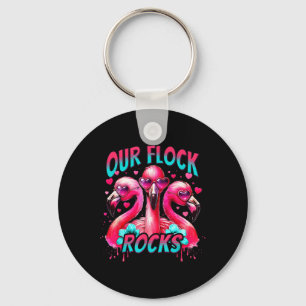 Unsere Flock Rocks Flamingo Matching Familienurlau Schlüsselanhänger