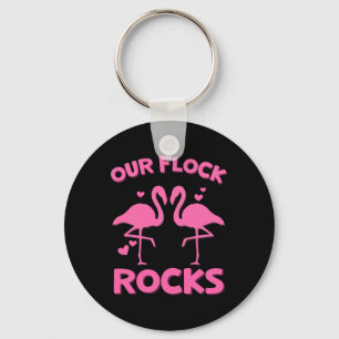 Unsere Flock Rocks Flamingo Matching Familienurlau Schlüsselanhänger