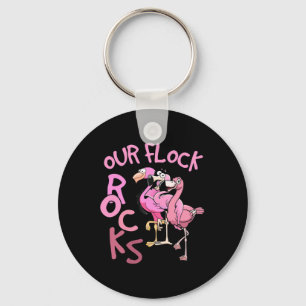 Unsere Flock Rocks Flamingo Matching Familienurlau Schlüsselanhänger