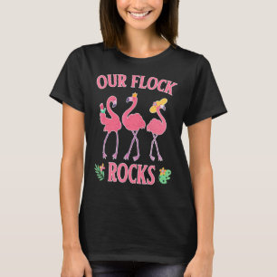 Unsere Flock Rocks Flamingo Matching Familienurlau T-Shirt