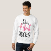 Unsere Flock Rocks Flamingo Muttertagsgeschenk Sweatshirt (Vorne ganz)
