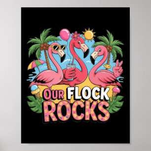 Unsere Flock Rocks Flamingo Sommerferien Familie M Poster
