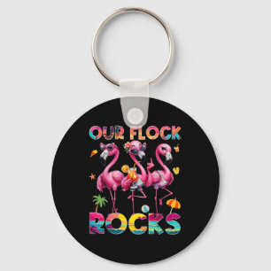 Unsere Flock Rocks Flamingo Sommerferien Familie M Schlüsselanhänger