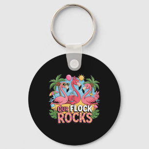 Unsere Flock Rocks Flamingo Sommerferien Familie M Schlüsselanhänger
