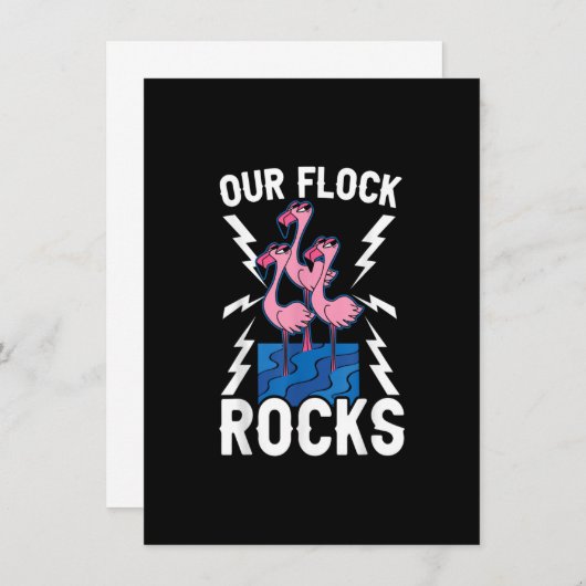Unsere Flock Rocks Flamingo Whisperer Pink Feather Einladung (Vorne/Hinten)