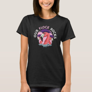 Unsere Flock Rocks Flamingo Whisperer Pink Feather T-Shirt