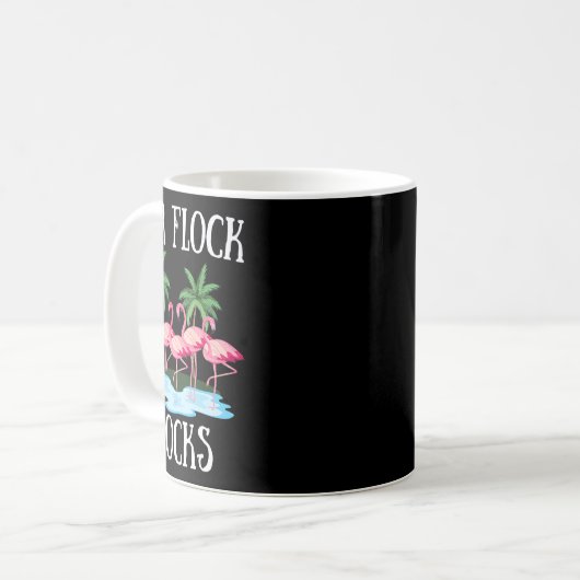 Unsere Flock Rocks Flamingos Lover Familienurlaub Kaffeetasse (Vorderseite Links)