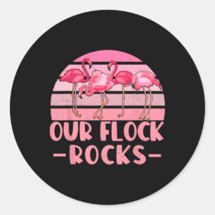 Unsere Flock Rocks Flamingos Lover Familienurlaub  Runder Aufkleber