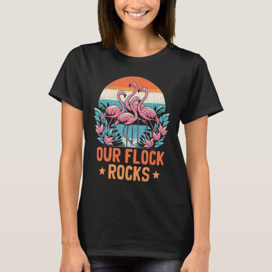 Unsere Flock Rocks Flamingos Lover Familienurlaub  T-Shirt (Vorderseite)