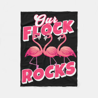 Unsere Flock Rocks Funny Flamingo Matching Family  Fleecedecke