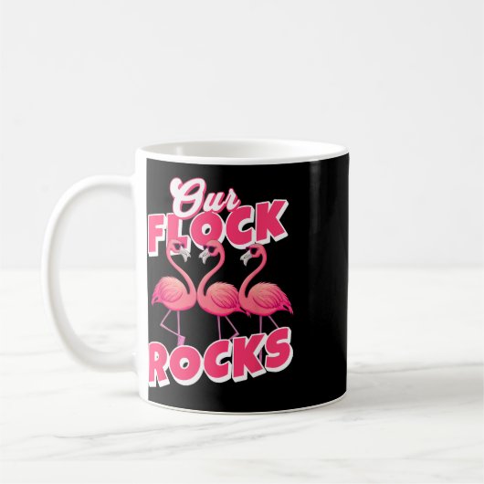 Unsere Flock Rocks Funny Flamingo Matching Family Kaffeetasse (Links)