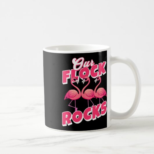 Unsere Flock Rocks Funny Flamingo Matching Family Kaffeetasse (Rechts)