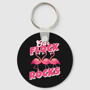 Unsere Flock Rocks Funny Flamingo Matching Family Schlüsselanhänger