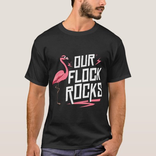Unsere Flock Rocks Geschenk für rosa Flamingo Frau T-Shirt (Vorderseite)
