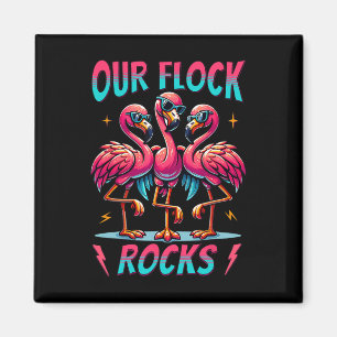 Unsere Flock Rocks Niedlich Flamingo Matching Fami Magnet