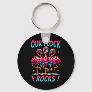 Unsere Flock Rocks Niedlich Flamingo Matching Fami Schlüsselanhänger