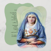 Unsere Frau der Trauern mit dem Gebet Einladung (Vorne/Hinten)