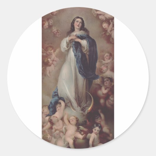 Unsere Frau der unakulaten Empfängnis Runder Aufkleber (Vorderseite)