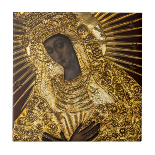 Unsere Frau vom Tor der Morgenröte Litauen Fliese (Vorderseite)