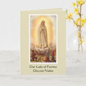 Unsere Frau von Fatima mit Kindern Karte (Gelbe Blume)