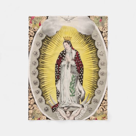 Unsere Frau von Guadalupe Fleecedecke (Vorderseite)