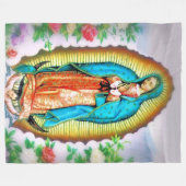 Unsere Frau von Guadalupe Fleecedecke (Vorderseite (Horizontal))