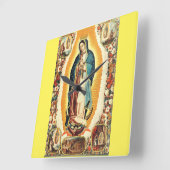 Unsere Frau von Guadalupe Quadratische Wanduhr (Winkel)