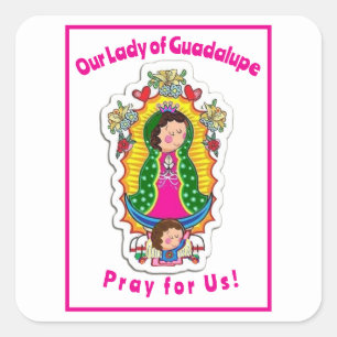 Unsere Frau von Guadalupe Quadratischer Aufkleber