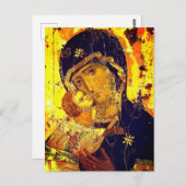 Unsere Frau von Wladimir Postkarte (Vorne/Hinten)