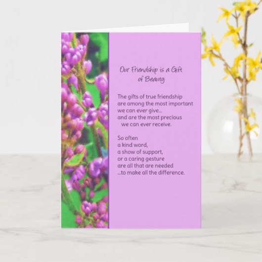 Unsere Freundschaft ist ein Geschenk der Schönheit Karte (Gelbe Blume)