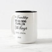 Unsere Freundschaft ist eine Million kleiner Dinge Zweifarbige Tasse (Vorderseite Links)