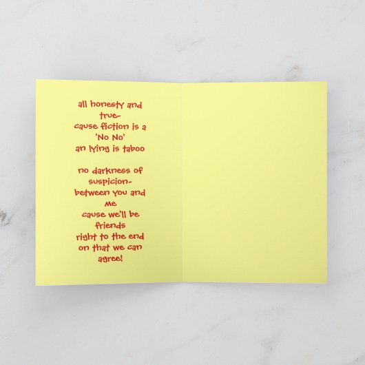 "Unsere Freundschaft!" Karte (Innenseite)