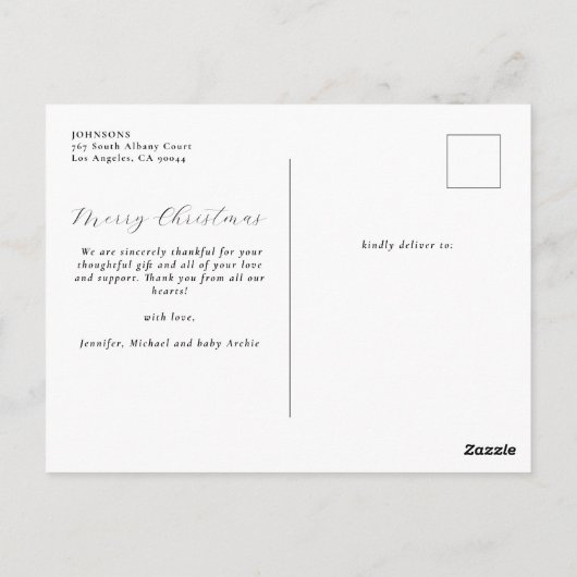 Unsere fröhliche kleine Weihnachts-Star-Ankündigun Postkarte (Rückseite)