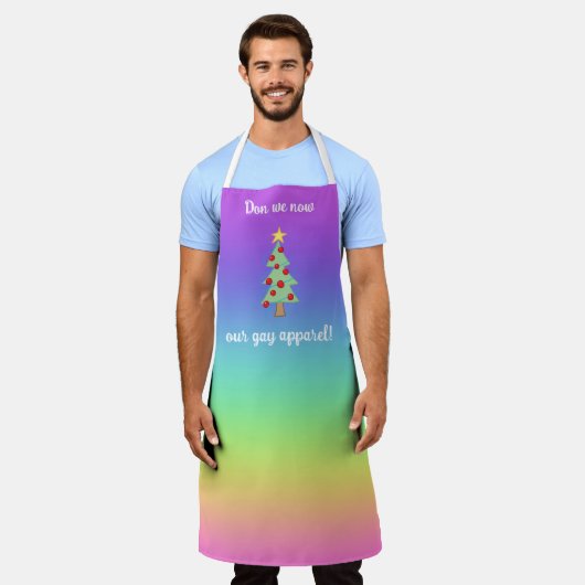 Unsere Gay Apparel Holiday Rainbow Schürze (Getragen)