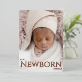 Unsere Geburtskarte für das Wunder unserer Neugebo Folieneinladung (Stehend vorne)