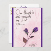Unsere Gedanken und Gebete Sprichwort Rose Karte (Vorne/Hinten)