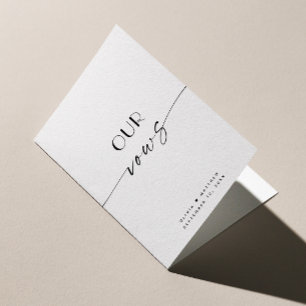 Unsere Gelübde Moderne Minimalistische Elegante Karte
