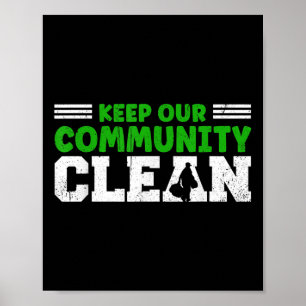 Unsere Gemeinschaft und Erde sauber gegen Litteri  Poster
