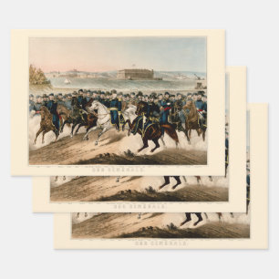 Unsere Generäle, Vintager Ziviler Krieg von 1864  Geschenkpapier Set