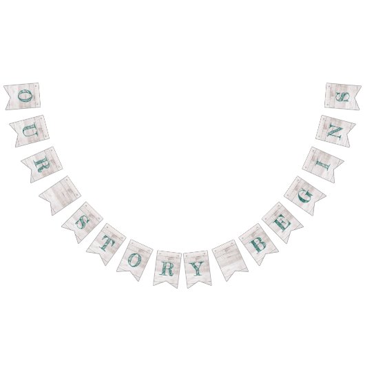 Unsere Geschichte beginnt mit Aquamariner Hochzeit Wimpelkette (Alle)